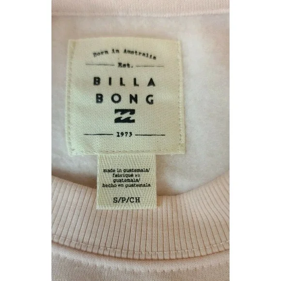 NWT Billabong Heritage Arc Graphic crew neck Sweatshirt Blush Pink Small - Picture 8 of 8